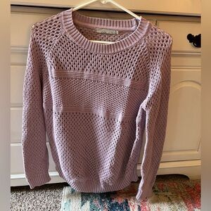 Prana Purple Crew Neck Sweater with Textured Knit